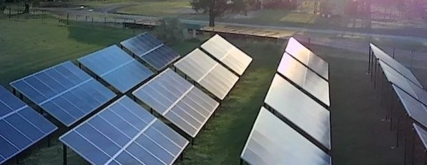 Paneles solares para utilizar en canal de riego