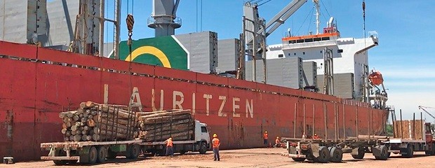 Arribó buque a Concepción de Uruguay para cargar madera 