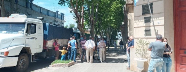 Camioneros se manifiestaron en Diamante