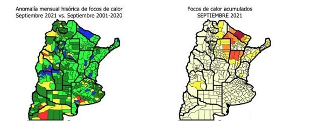 Mapean el comportamiento histórico de los focos de calor