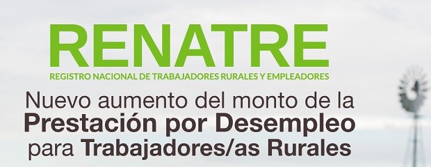 El RENATRE sube a $200.000 las prestaciones por desempleo